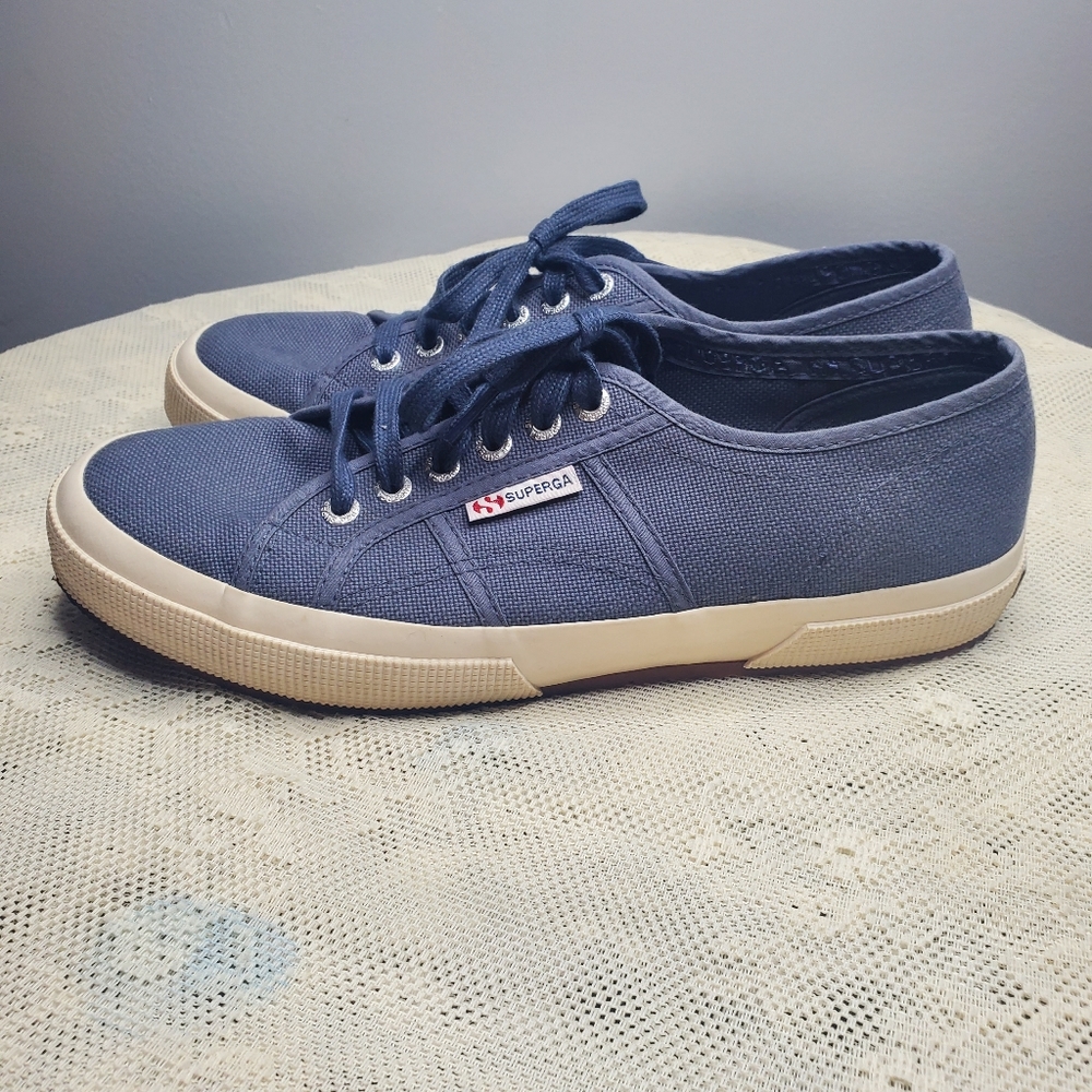 Superga Cotu Periwinkle Cornflower Blue Classic Sneaker - Women 41.5 us 10 - Picture 4 of 9